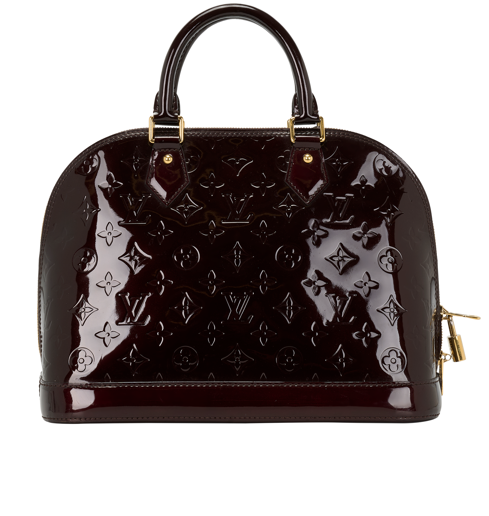 Alma PM, &pound;650, Handbags, Burgundy, Patent Leather, Back view